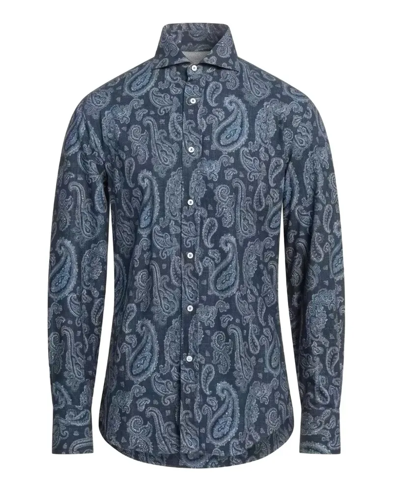 Brunello Cucinelli Hemd mit Paisley-Print - Blau Blau