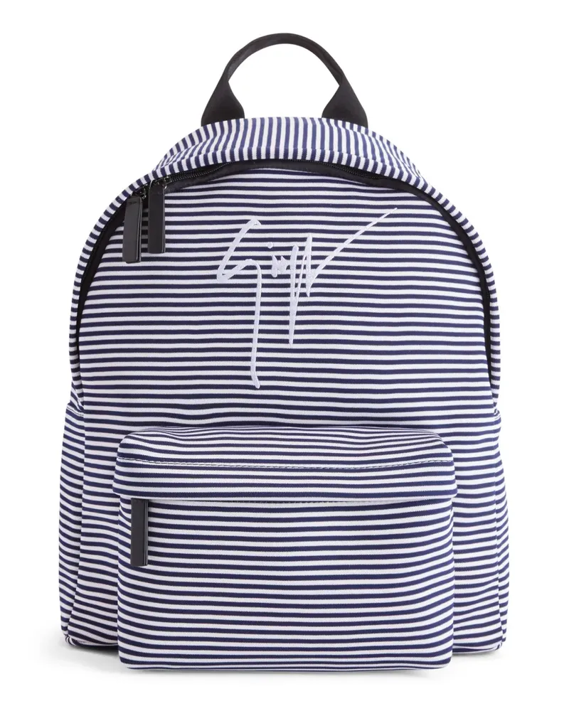 Giuseppe Zanotti Gestreifter Rucksack - Weiß Weiß