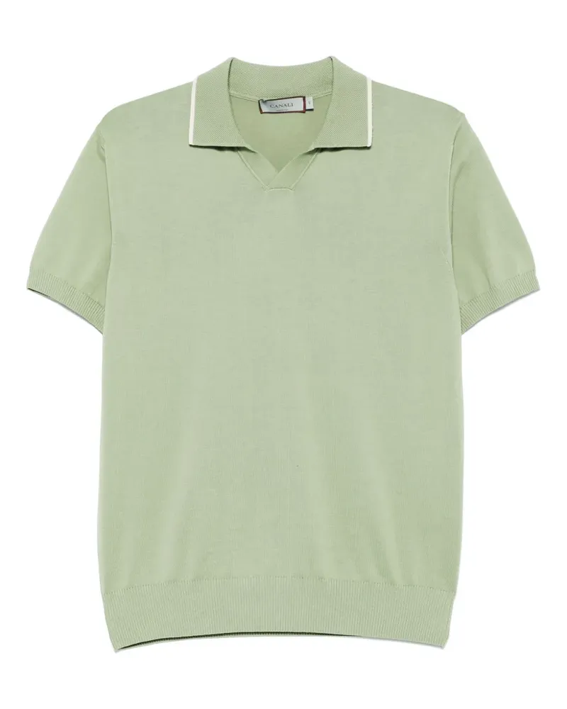 Canali Gestricktes T-Shirt - Grün Grün