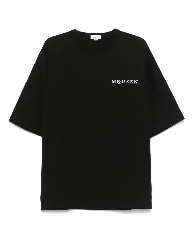 Alexander McQueen T-Shirt mit explodiertem Logo - Schwarz Schwarz