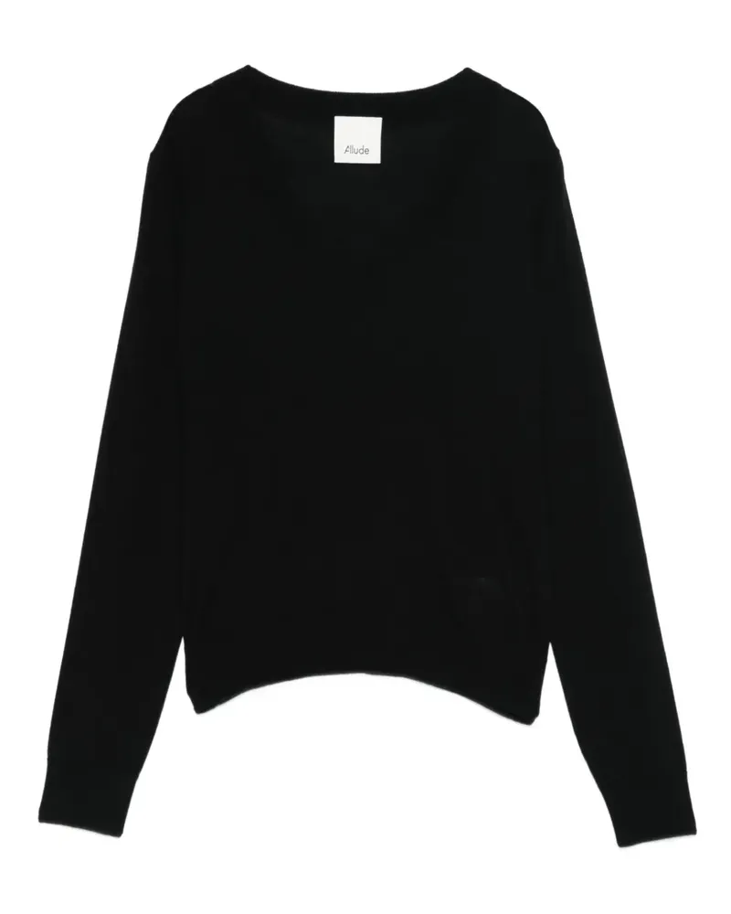 ALLUDE Klassisches Langarmshirt - Schwarz Schwarz