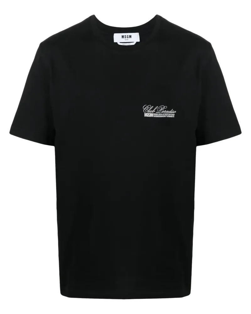 MSGM T-Shirt mit Logo-Print - Schwarz Schwarz