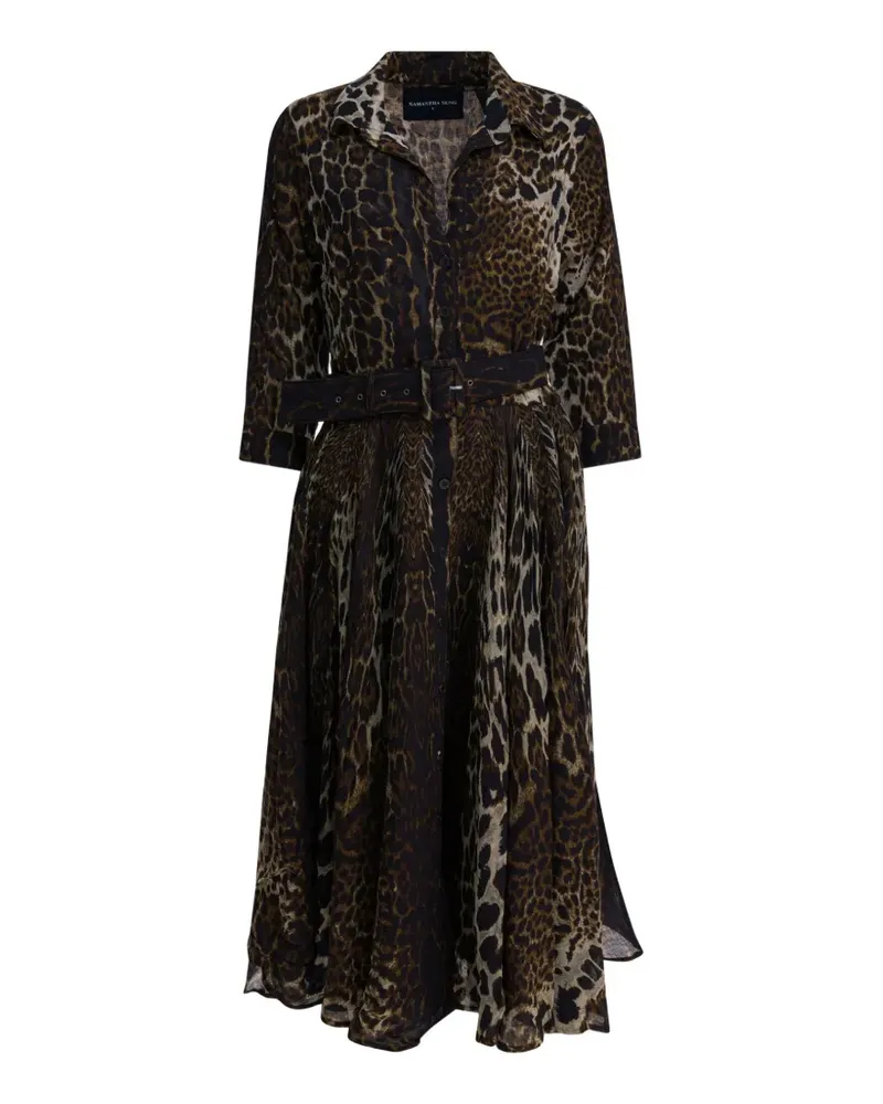 Samantha Sung Kleid mit Leoparden-Print - Braun Braun