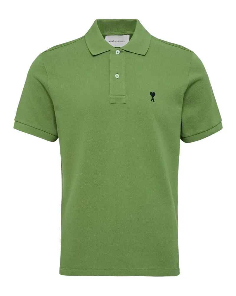 AMI Paris de Coeur cotton piqué polo shirt - Grün Grün