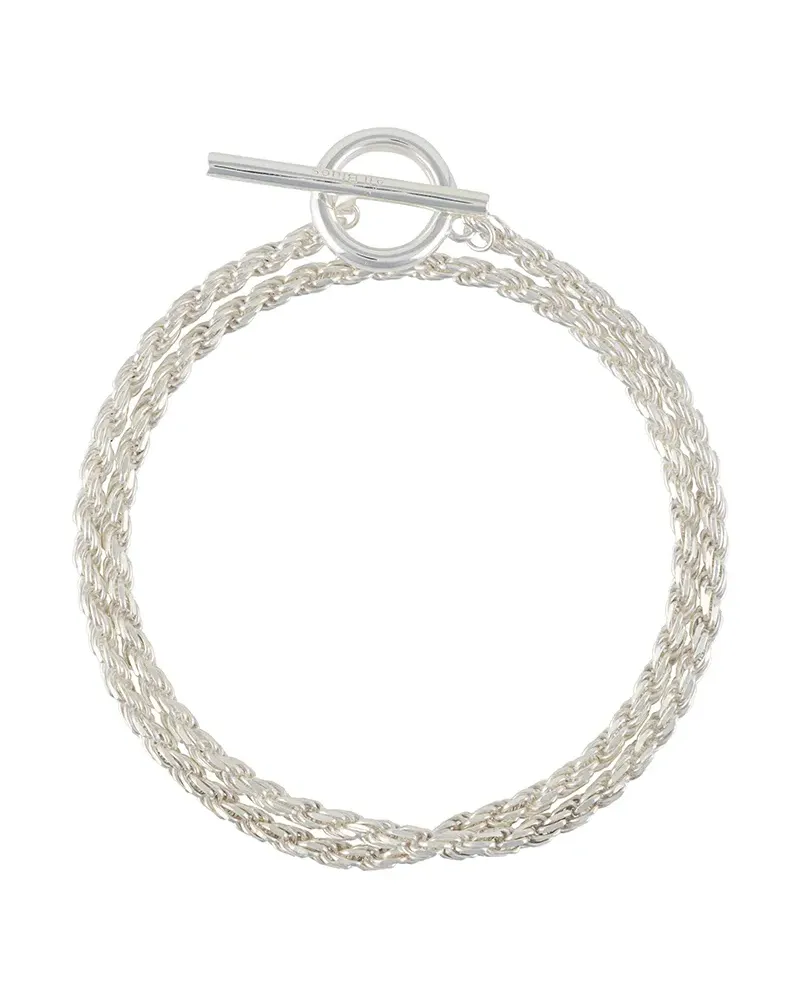 ALL BLUES Doppeltes Armband in Kordeloptik - Silber Silber