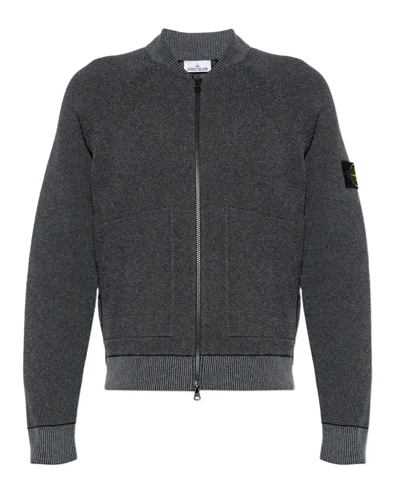 Stone Island logo-patch zip-up cardigan - Grau Grau