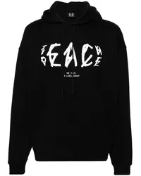 44 LABEL GROUP Hoodie mit Peace-Logo Schwarz