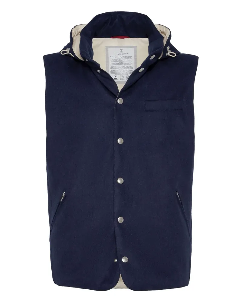 Brunello Cucinelli Weste mit Kapuze - Blau Blau