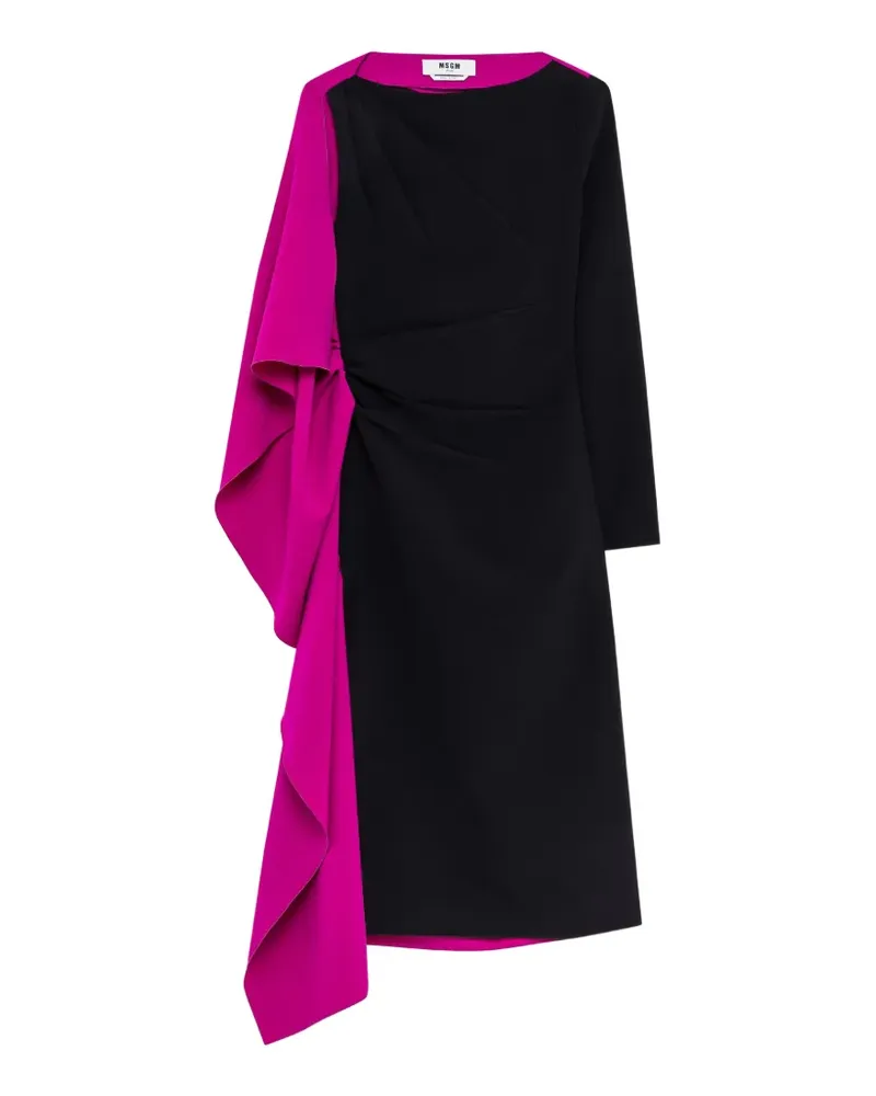 MSGM Asymmetrisches Midikleid - Schwarz Schwarz