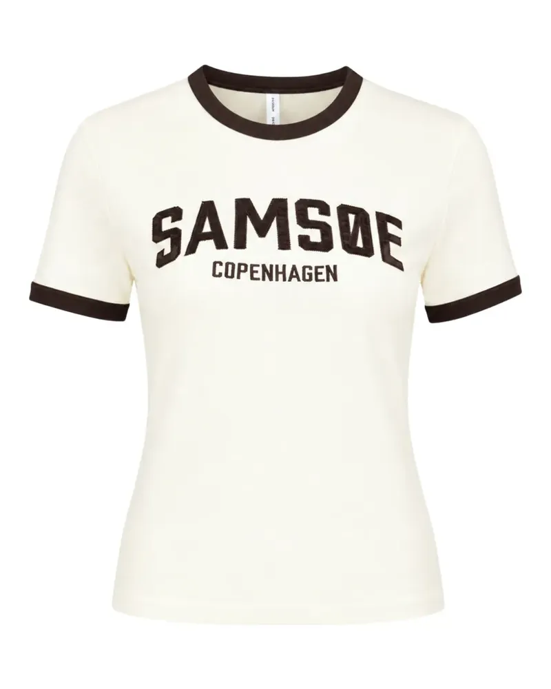Samsøe & Samsøe Sabond SS 15318 T-Shirt mit Logo-Print - Nude Nude