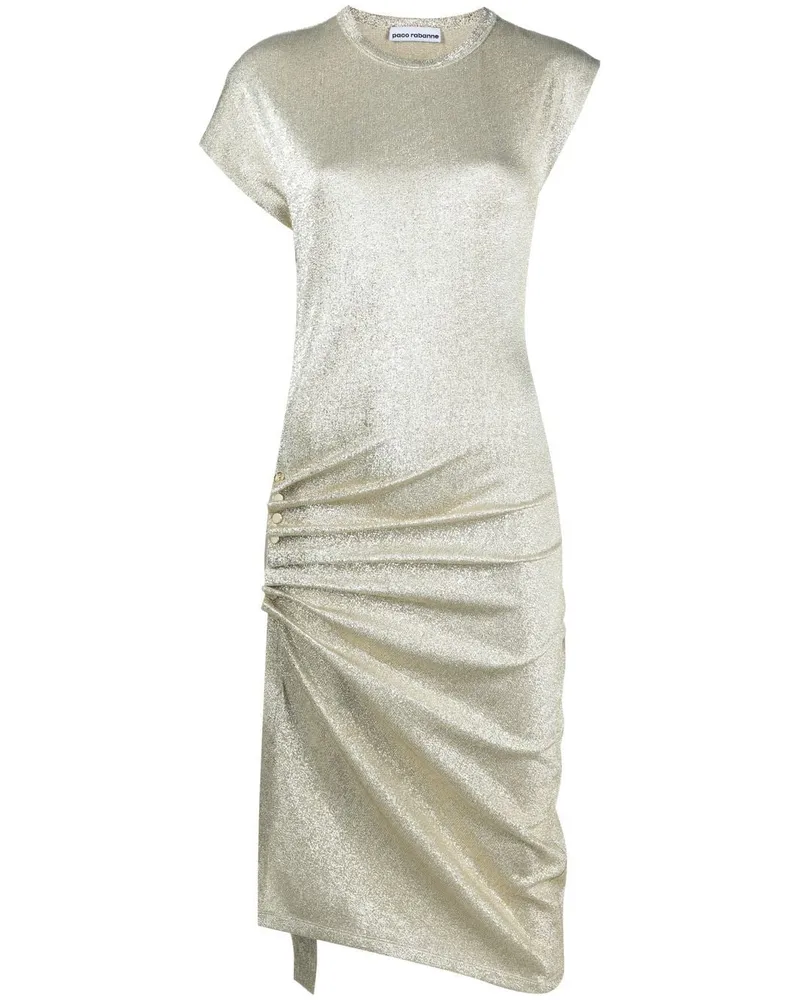 Paco Rabanne Gerafftes Kleid - Gold Gold