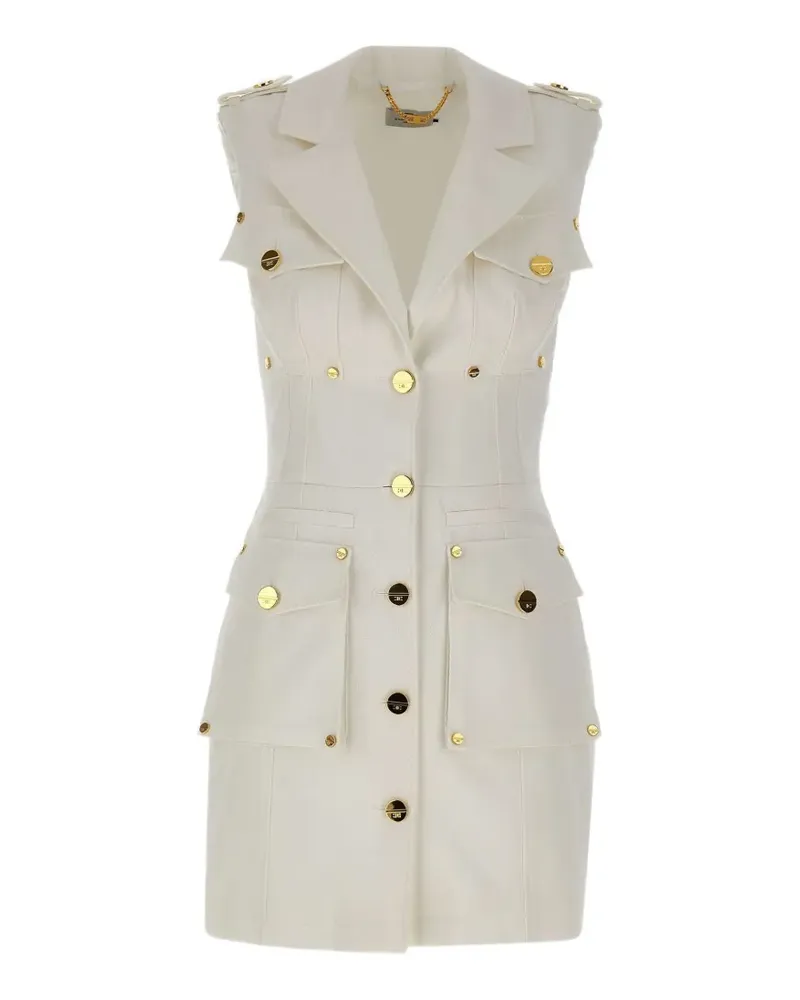 Elisabetta Franchi sleeveless pocket-detail mini dress - Weiß Weiß