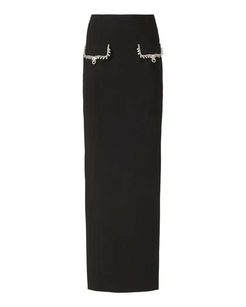 COSTARELLOS Stara Maxirock mit Kristallkette - Schwarz Schwarz