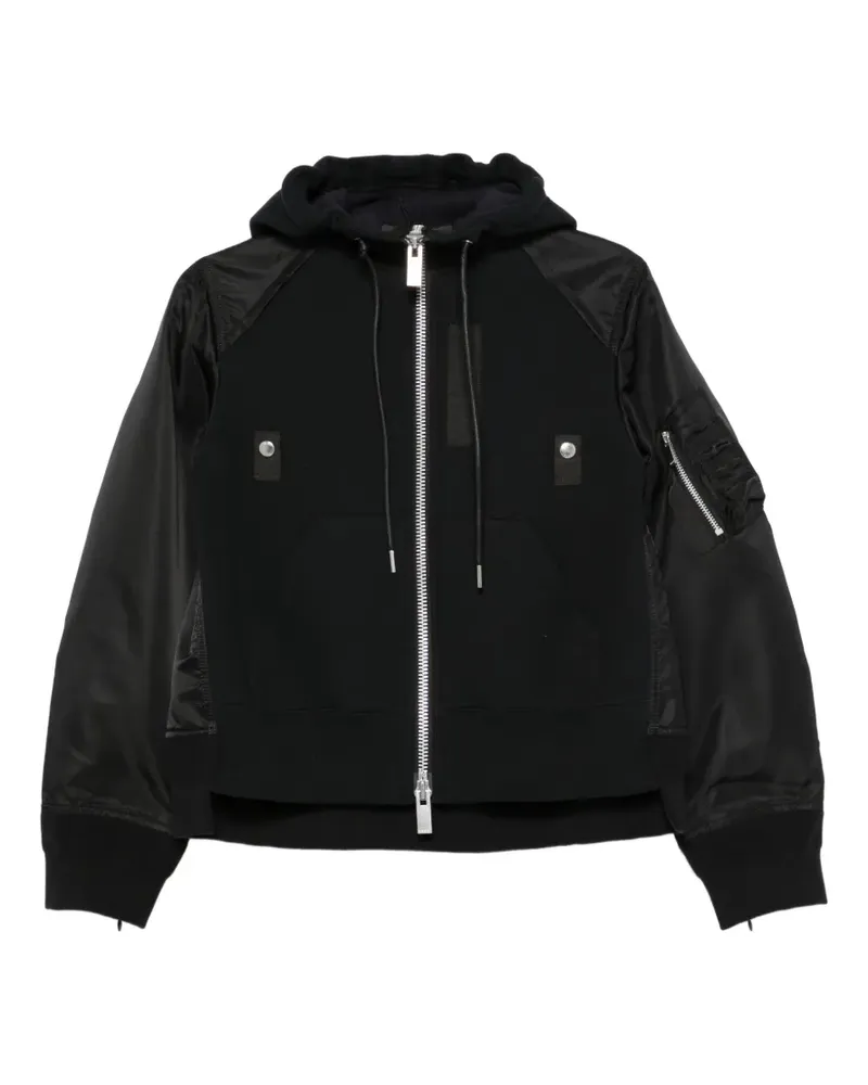 Sacai Kapuzenjacke mit Kontrasteinsätzen - Blau Blau