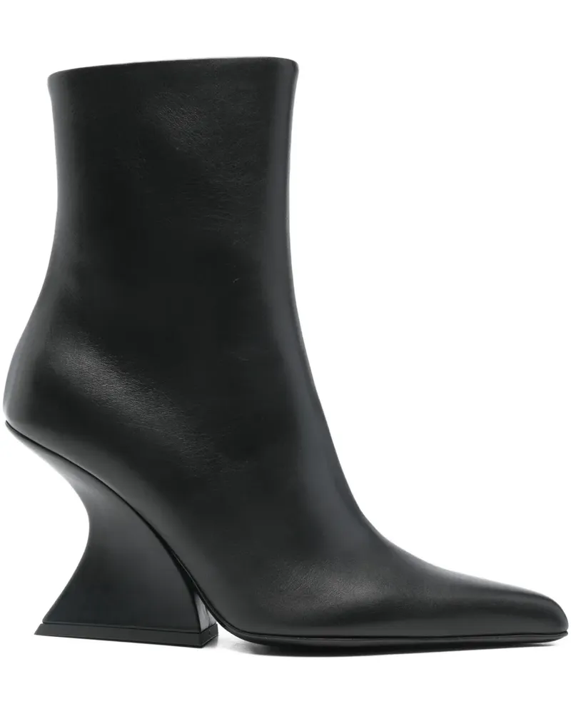 Thierry Mugler 95mm  leather pointed-toe boots - Schwarz Schwarz