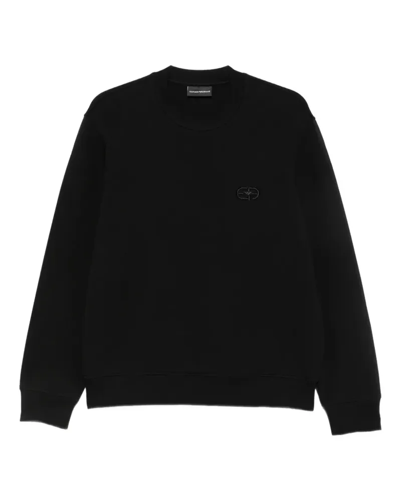 Emporio Armani Pullover mit Logo-Patch - Schwarz Schwarz