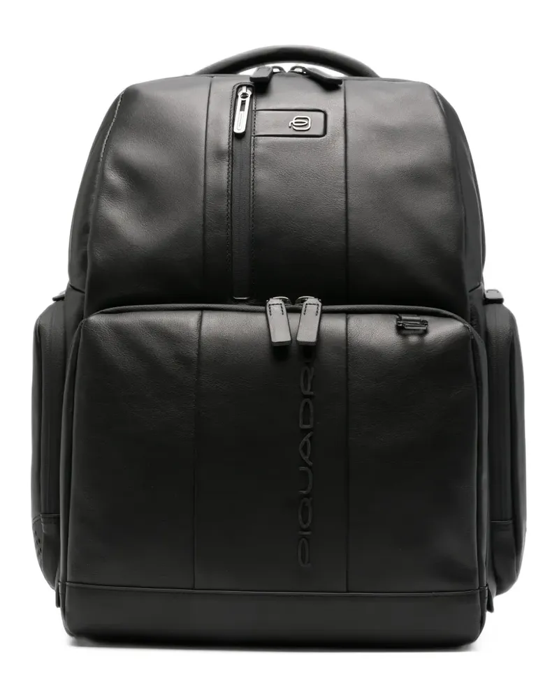 Piquadro Urban logo-embossed leather backpack - Schwarz Schwarz