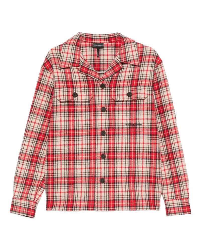 Emporio Armani Kariertes Hemd - Rot Rot