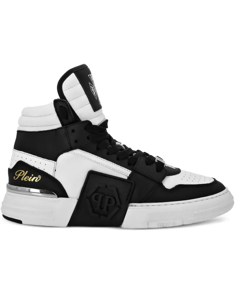 Philipp Plein High-Top-Sneakers mit Kontrasteinsätzen - Schwarz Schwarz