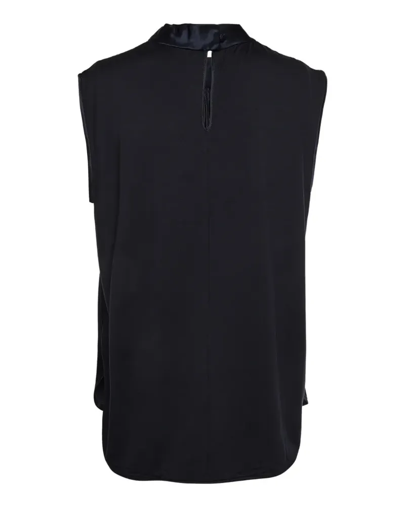 Max Mara gathered mock neck blouse - Blau Blau