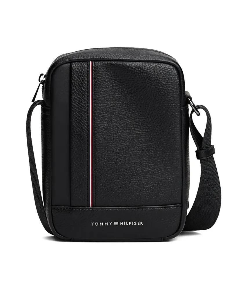 Tommy Hilfiger Gestreifte Kuriertasche - Schwarz Schwarz