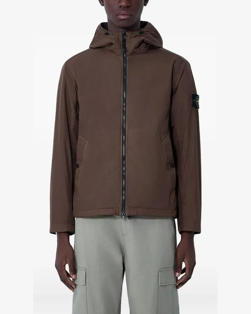 Stone Island Kapuzenjacke mit Reißverschluss - Braun Braun