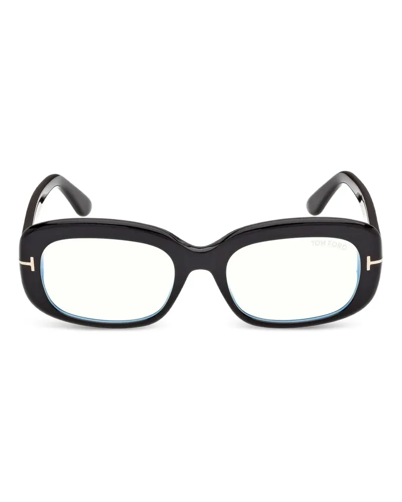 Tom Ford T-logo rectangle-frame glasses - Schwarz Schwarz