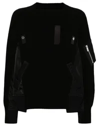 Sacai Pullover mit Kontrasteinsatz Schwarz