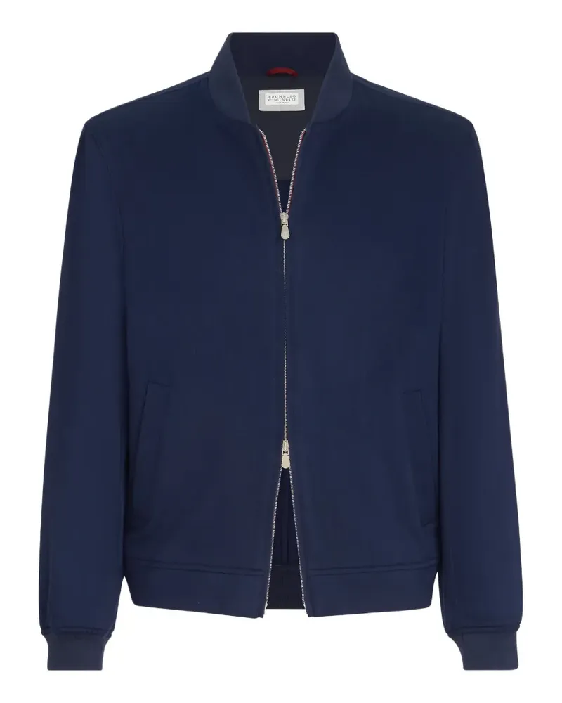 Brunello Cucinelli lightweight cashmere flannel bomber jacket - Blau Blau