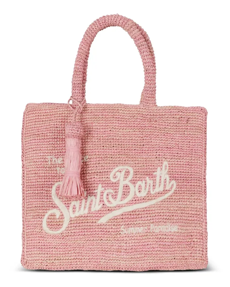 MC2 Saint Barth Colette embroidered raffia tote bag - Rosa Rosa