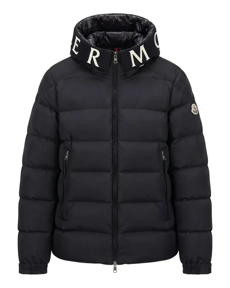 Moncler logo-print hooded puffer jacket - Schwarz Schwarz