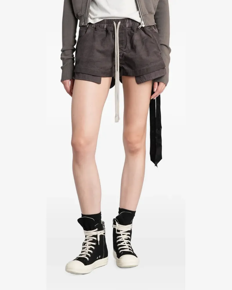 DRKSHDW by Rick Owens Fog drawstring-waist layered shorts - Grau Grau