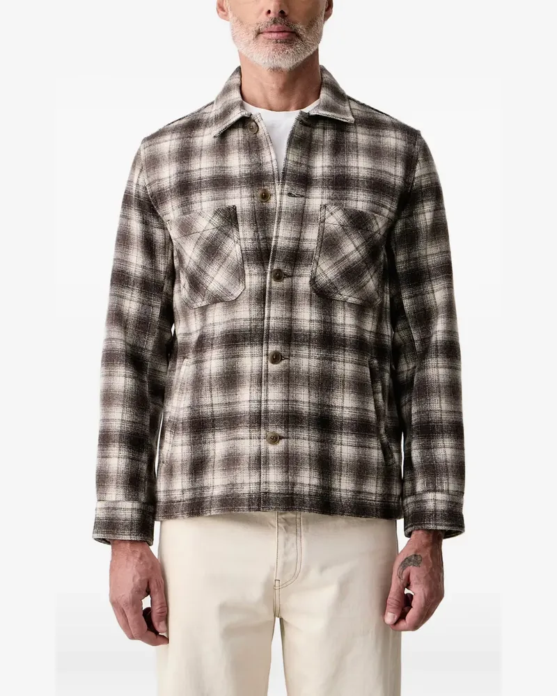 Lindbergh Geknöpfte Jacke mit Karomuster - Braun Braun