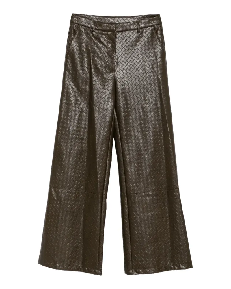 IMPERIAL woven-effect wide-leg trousers - Grün Grün