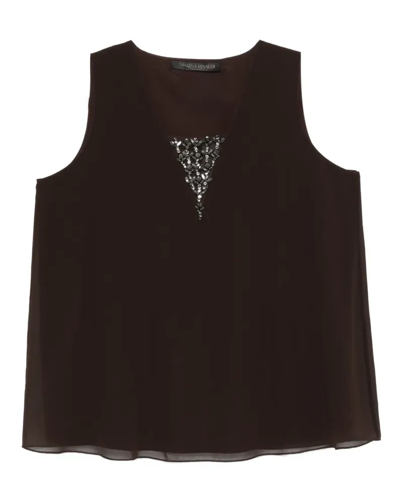 Marina Rinaldi embellished blouse - Braun Braun