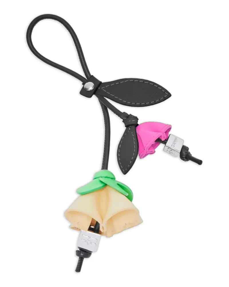 Ganni Schlüsselanhänger mit Blumenanhänger - Schwarz Schwarz