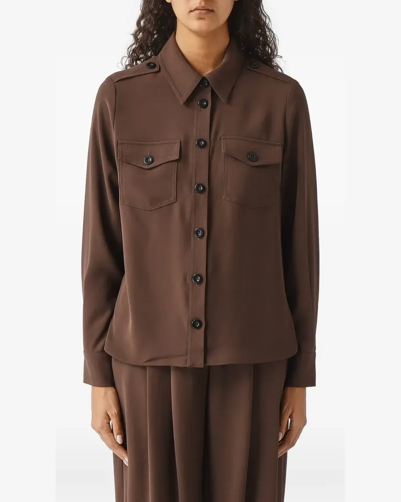 NENETTE Foa button-up flap-pocket shirt - Braun Braun