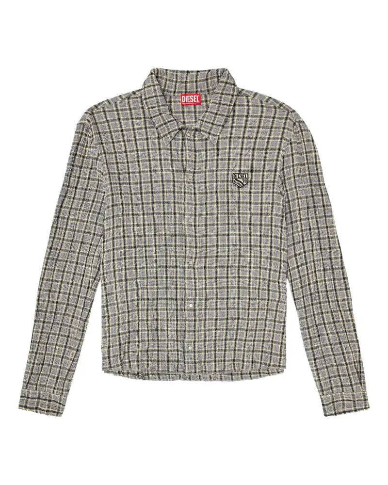 Diesel check shirt with seersucker effect - Nude Nude