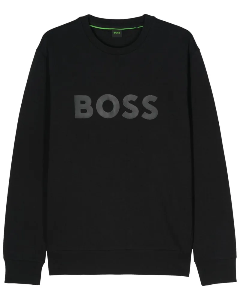 HUGO BOSS Sweatshirt mit Logo-Applikation - Schwarz Schwarz