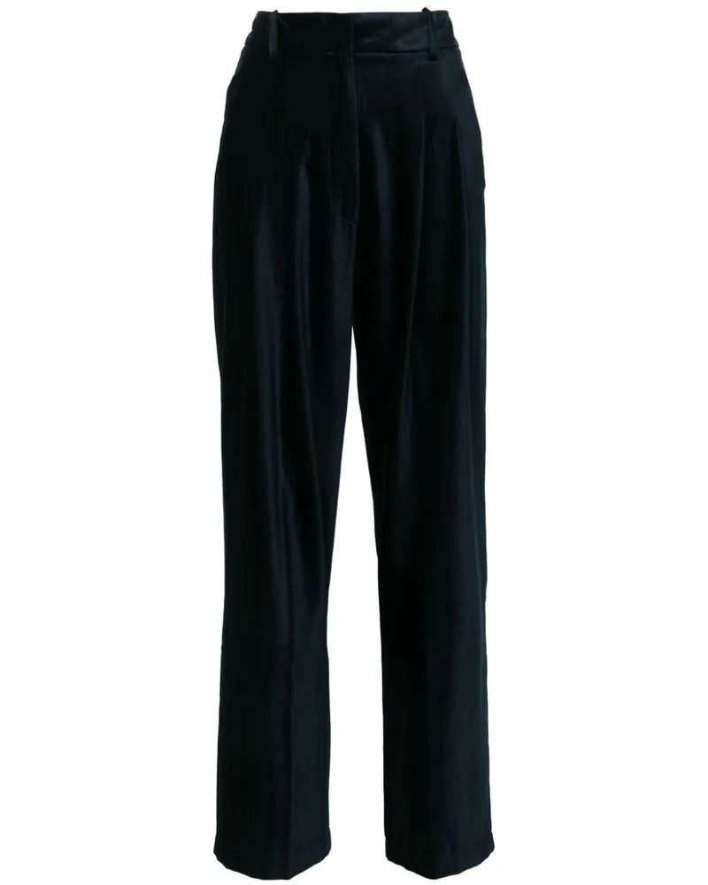 forte_forte Samthose mit Abnähern - Blau Blau