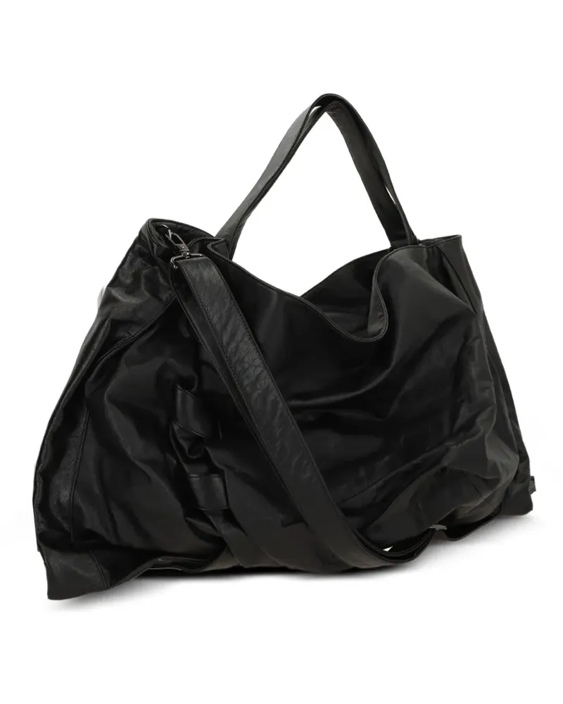 Yohji Yamamoto Geraffte Handtasche - Schwarz Schwarz