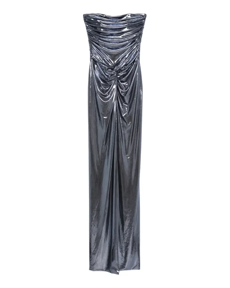 Retrofête Gerafftes Maytal Maxikleid - Blau Blau