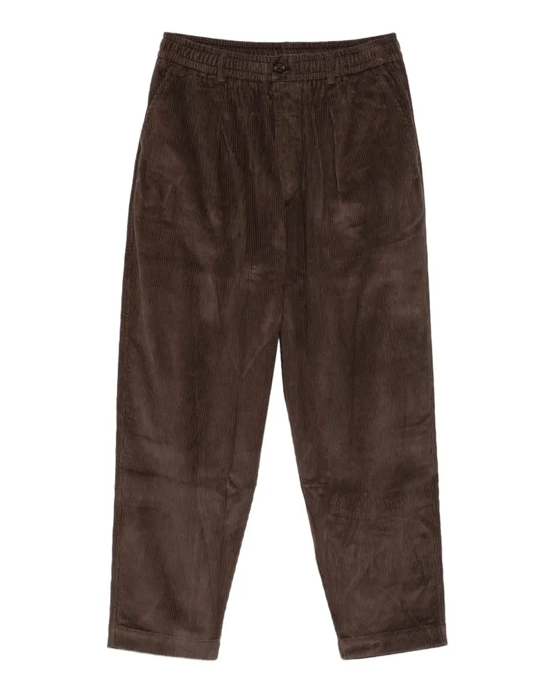 Universal Works pleated corduroy trousers - Braun Braun