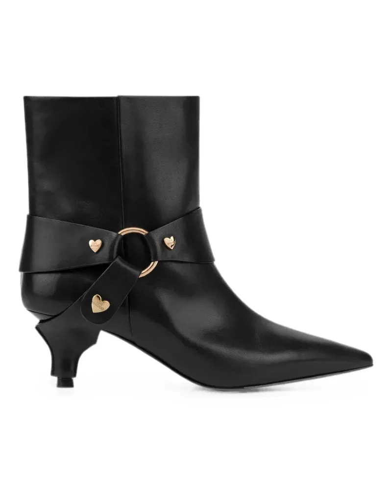 Moschino Stiefeletten mit Herzverzierung - Schwarz Schwarz