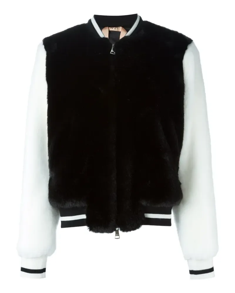 N° 21 striped-trims bomber jacket - Schwarz Schwarz