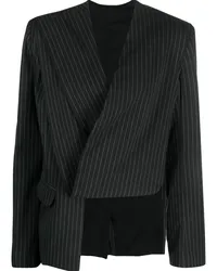 Ioana Ciolacu Asymmetrischer Blazer mit Nadelstreifen Schwarz