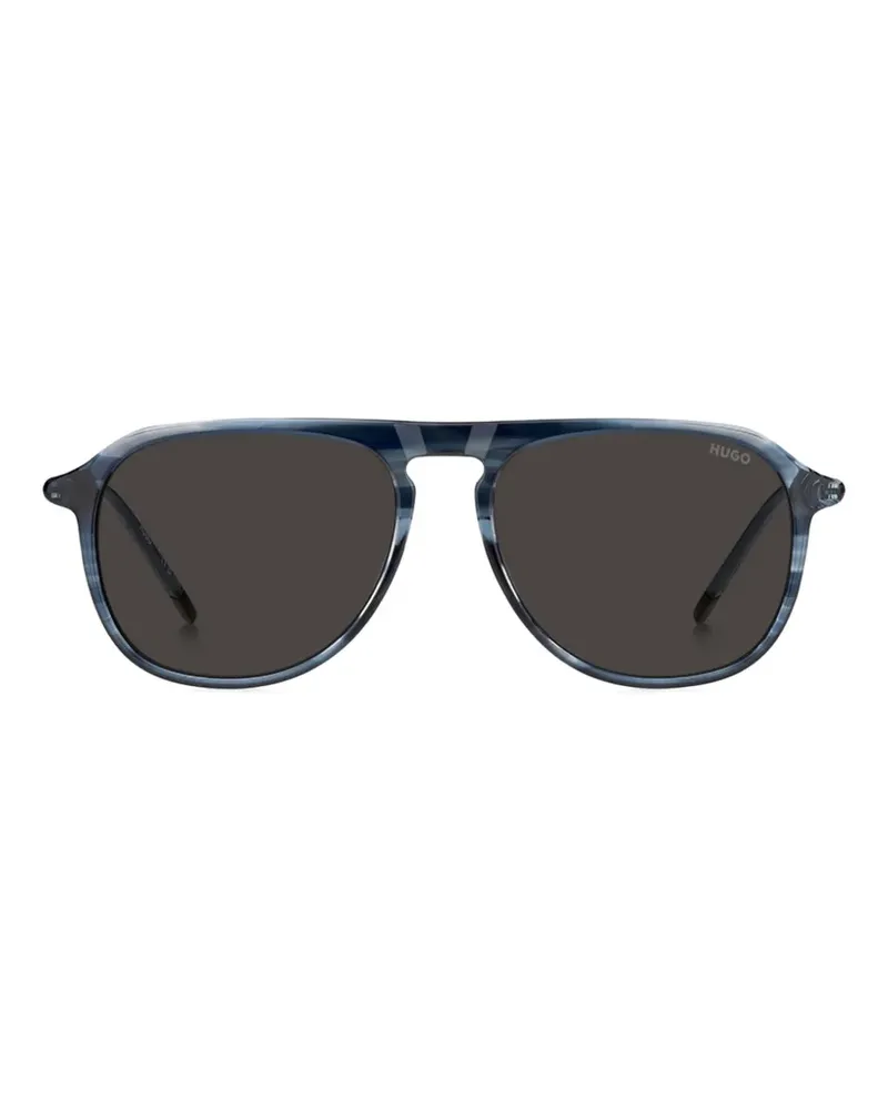 HUGO BOSS horn-effect pilot sunglasses - Blau Blau