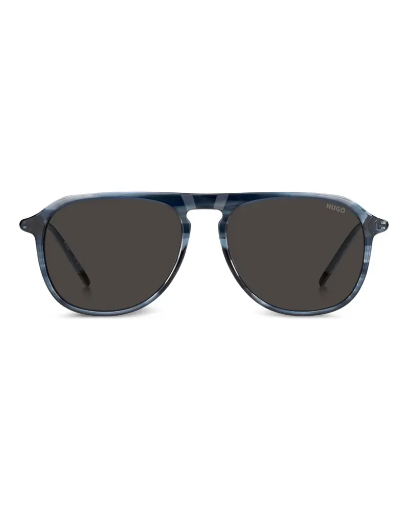 HUGO BOSS horn-effect pilot sunglasses - Blau Blau