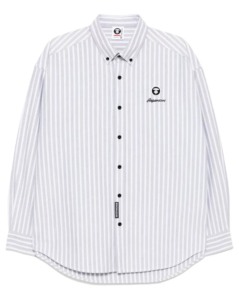 BAPE Gestreiftes Hemd - Grau Grau