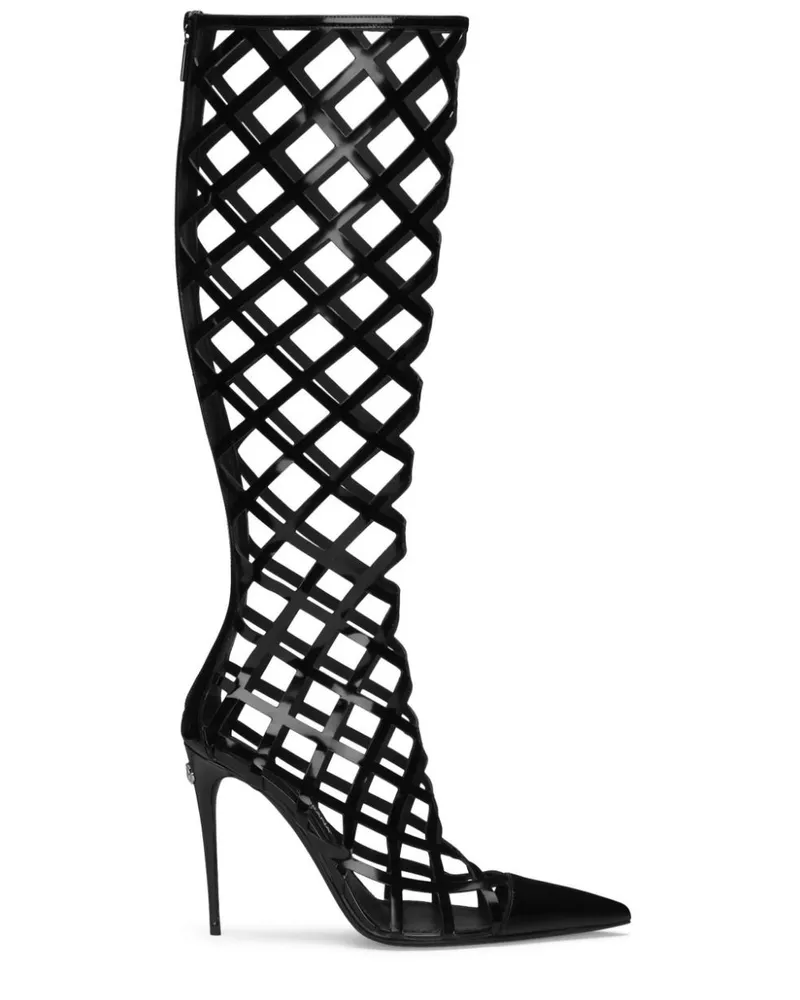 Dolce & Gabbana Kniehohe Cage Stiefel - Schwarz Schwarz